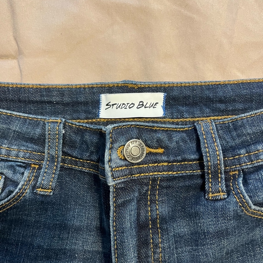 Distressed Blue Jean Shorts - Picture 2 of 3
